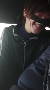 Midday parking lot blowjob and swallowing