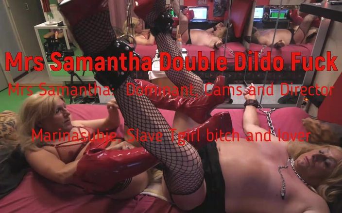 Mrs Samantha: 긴 더블 딜도 섹스 세션에서 Samantha와 노예 Tgirl Marina 부인