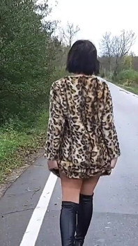 Wanilianna in Layered Nylons Is Performing a Golden Shower Show in a Risky Place