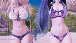[mmd] meisje generatie - vakantie Ahri Kaisa hete striptease dans League of Legends