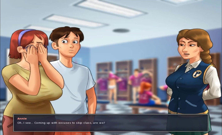 Hentai World: Yaz mevsimi efsanesi - iri güzel kadın Judith üniversiteli çıplak öğrenciler