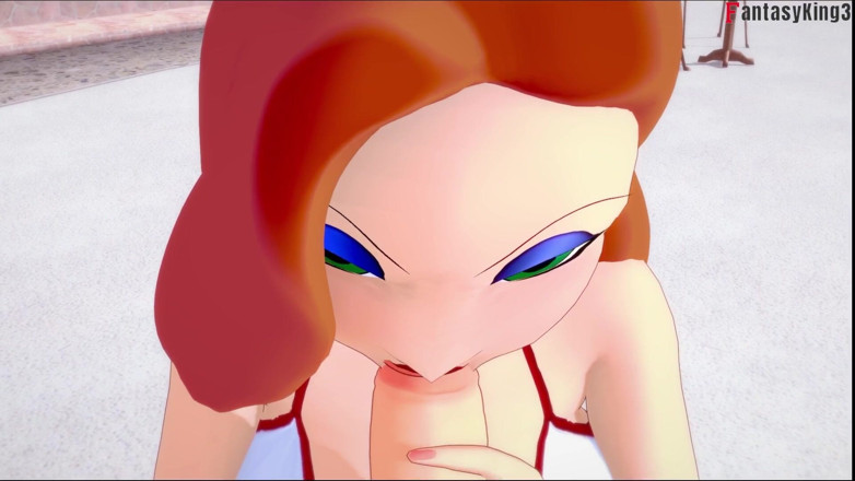 Fantasy king: Jessica Rabbit taille une pipe dans la piscine
