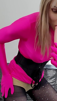 Trans Girl Teasing, Blowjob, Dildo Play and Lots of Cum at the End
