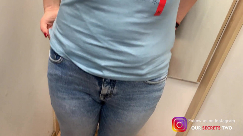 Our Secrets: Surprise cum in her panties in store changing room