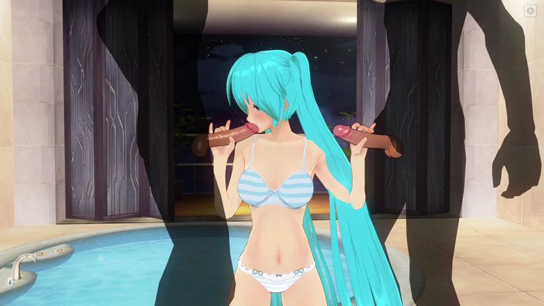 H3DC: 3 boyutlu hentai. Miku çifte oral seks