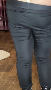 I Show a Beautiful Figure in Black Leggings and Black Boots/