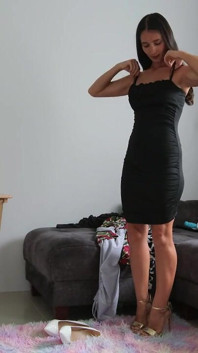 Fitting My New Tight Black Dress