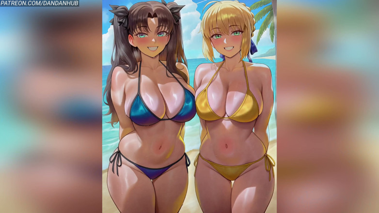 Dandanhub: Saber &amp; Rin Tohsaka Twerk and Bounce - Fate
