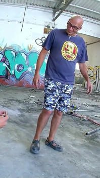 Sexy milf Debora fucked by a thick cock at the lost place at the shooting