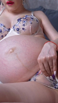 Hluboká Těhotná Masturbace A Horká! Obdiv k velkému břichu