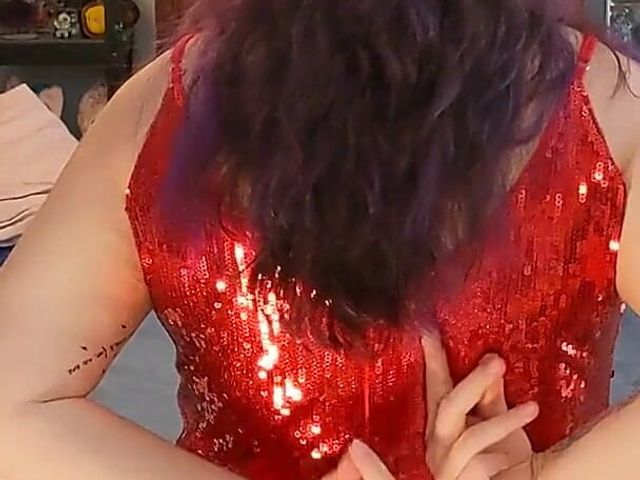 Hotwife Dances and Strips in Red Dress! (Always Fun No Pants)