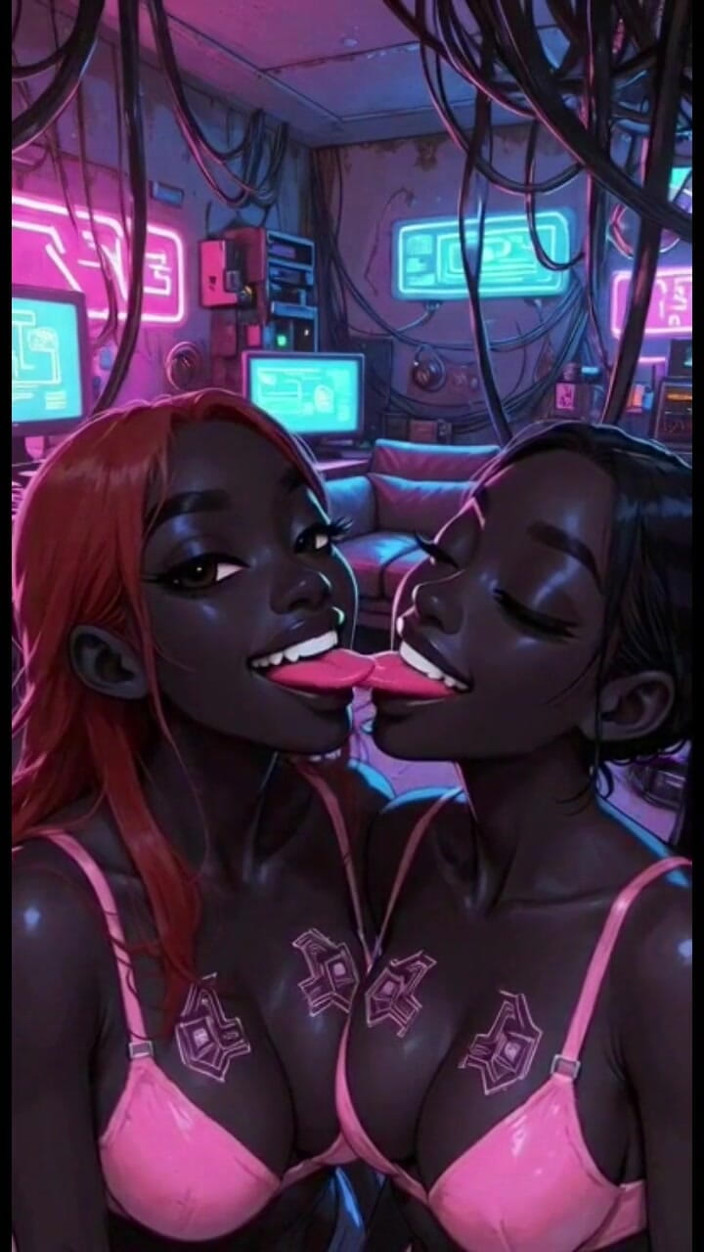 Hot girl dancing: Fetiș cu limbi și săruturi frumoase lesbiene, Ai Animation