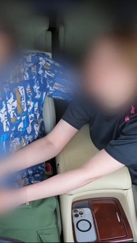 The Husband Is Watching the Game. a Married Woman Hurriedly Gives a in the Car