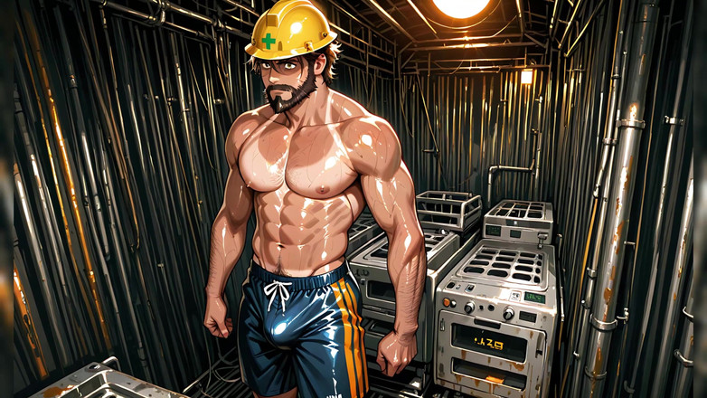 Erotic Man: Ai Charaktere mit Muskeln, hemdlos