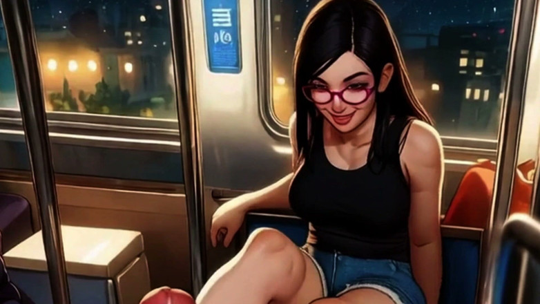 Spicy Toons: Hentai Girl Lin Gives You a Footjob on the Train