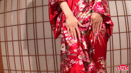Tgirl Japan: Japanese TGirl Lisa strokes her hard dick