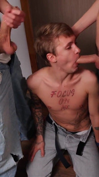 Two Guys with Big Cocks Fuck Tight Twink Asshole