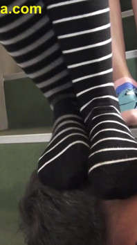 Sock Teenies Trample Face and Hand Hands of Slave