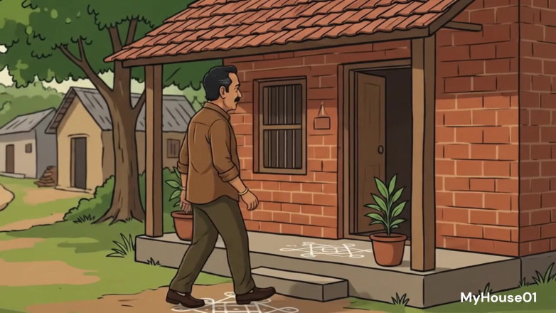 My house for adult: Indische villege-frauen, romantisches video in ihrem heim-cartoon-video