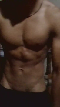 Showing His Abs and Core Area