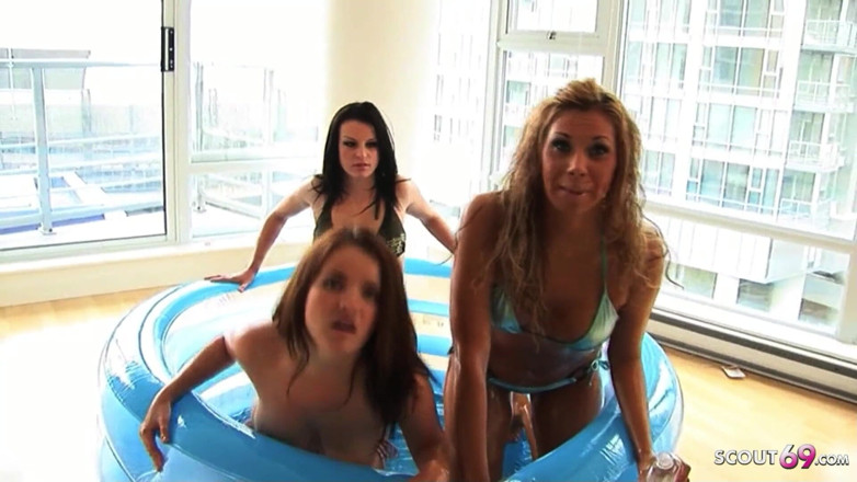 Full porn collection: Sexy teenagerka Anastasia a Betty šukají s velkým ptákem v bazénu