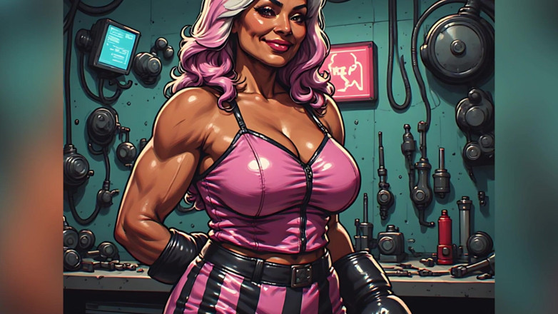 AI Porn: Bella forma arte delle ragazze dai capelli rosa