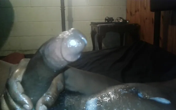 Big black cock BBCee: Slowly Stroking My Huge Black Dick Cumming so Much so...