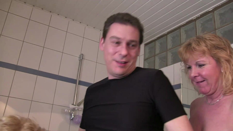 Mature Climax - 100% Mature Videos: Two blonde matures are having fun with a lucky guy