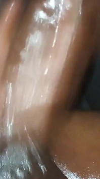 Cms Stroking His Big Black Cock (bbc) with Lots of Oil