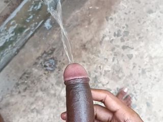 Wild Stud: Risky Outdoor Pissing by An Indian Boy