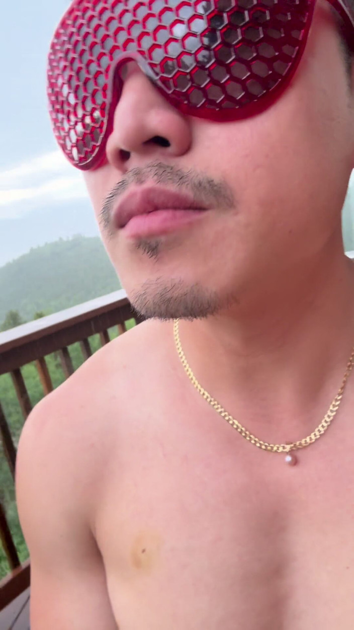Barenakedmuscles: Mountain Storm Stud: Rain-soaked Asian Muscle Sensation