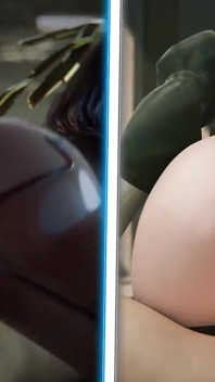 Eve vs 2b hmv - Semperleaf (तारकीय ब्लेड और nier Automata एनीमेशन)