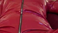 Restrained with Ball Gag and Plastic Hood