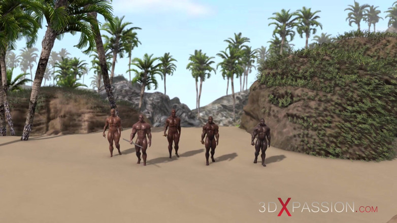 3dxpassion: La última isla de los salvajes. Jefe tribal follando joven rubia