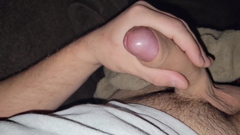 Rock Hard AJ: Nice hard cock explodes with cum