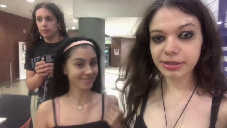 Dolls Cult: Double cum walk at the mall after a huge double...