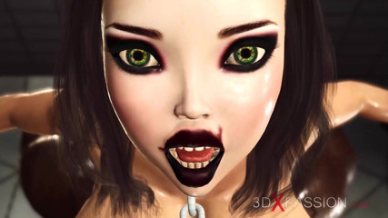 3dxpassion: Super fuck machine system! Big black cock inside a sexy...