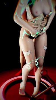 ตุ๊กตายางหุ่นยนต์สีเขียวเซ็กซี่ถูกเย็ดในโชว์เซ็กส์ BDSM