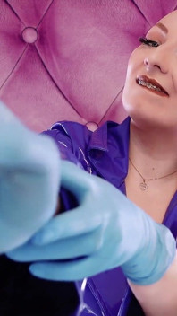 Asmr Video- Hot Sounding - Blue Nitrile Gloves Fetish Close up Video