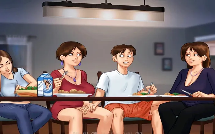 Hentai World: Summertime saga - masturbation each other under table