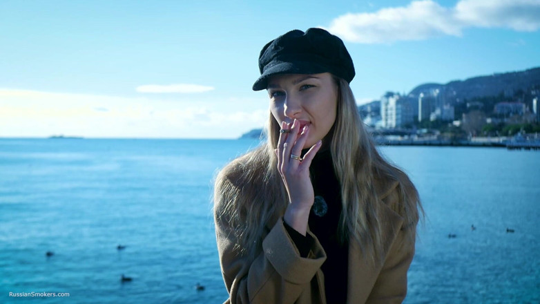 Russian Smokers: Outdoors Smoking with Beaty Russian Girl 1