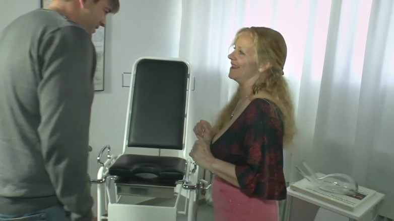 Mature Climax - 100% Mature Videos: Blonde mature at doctors pissing on him