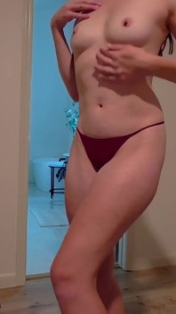 Shy Skinny Redhead Masturbates After Stripping