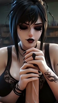 Die Goth-FREUNDIN meines freundes hat mir nachricht - treffen Sie mich im Forest House (ai Generated)