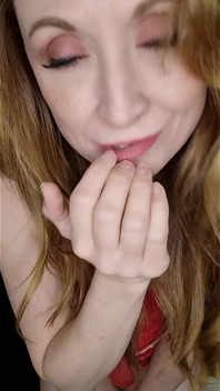 Joi Godaan pakaian dalam merah, membentang pepek, merayu creampie