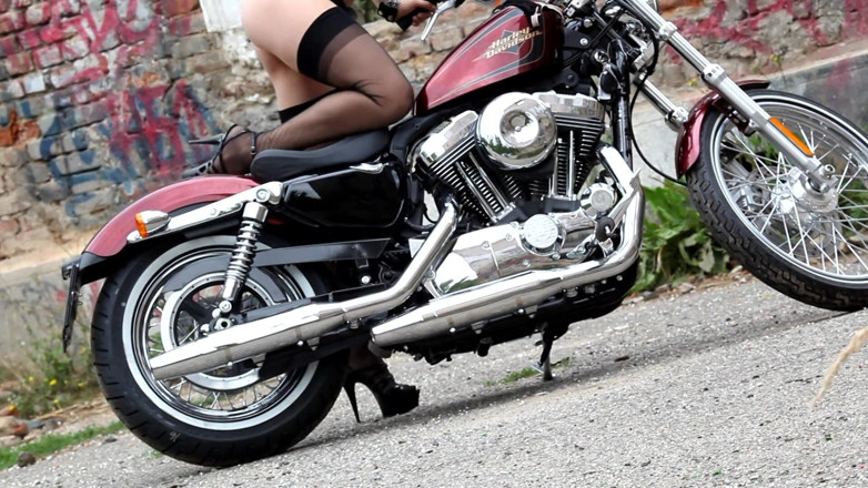 Public Entertainment: Hot MILF show us her body on the bike
