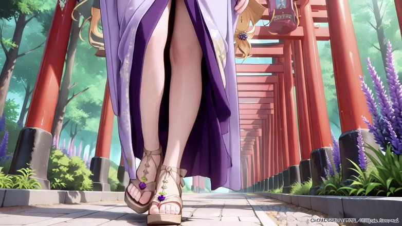 Tay Swift X: Loira em Lavender! Ajoelhada descalça sob o portão vermelho de...