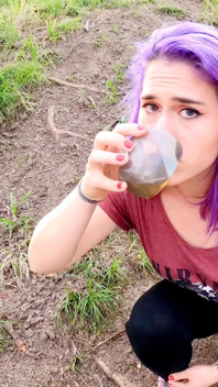 Drinking pee on the street from Argentina vacation, yellow all