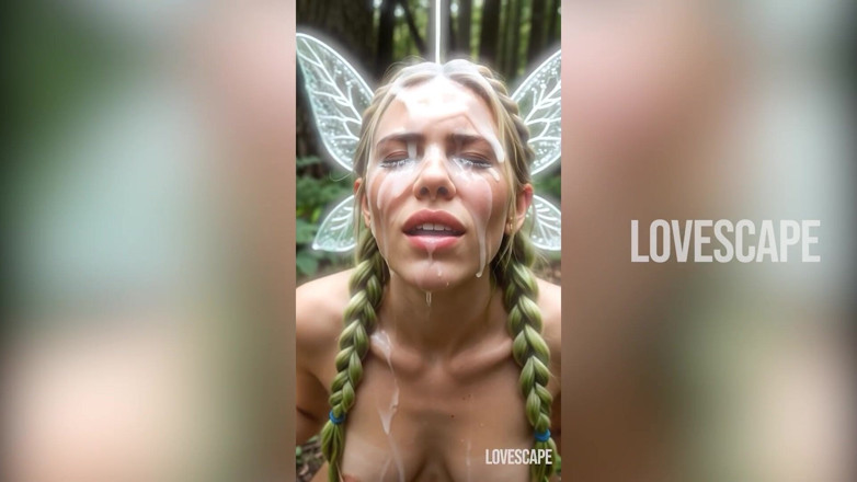 Lovescape: Glödande älva i månskenet - intensivt knull bland blommor slutar i droppande...