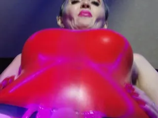 Eva Latexxx: Red Rubber Dominatrix Eva Latex Femdom BDSM Solo Strapon Toys...